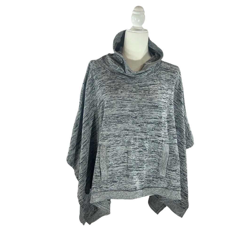 Athleta Blissful Hooded Poncho Womens Size Small Heathered Gray Activewear cover